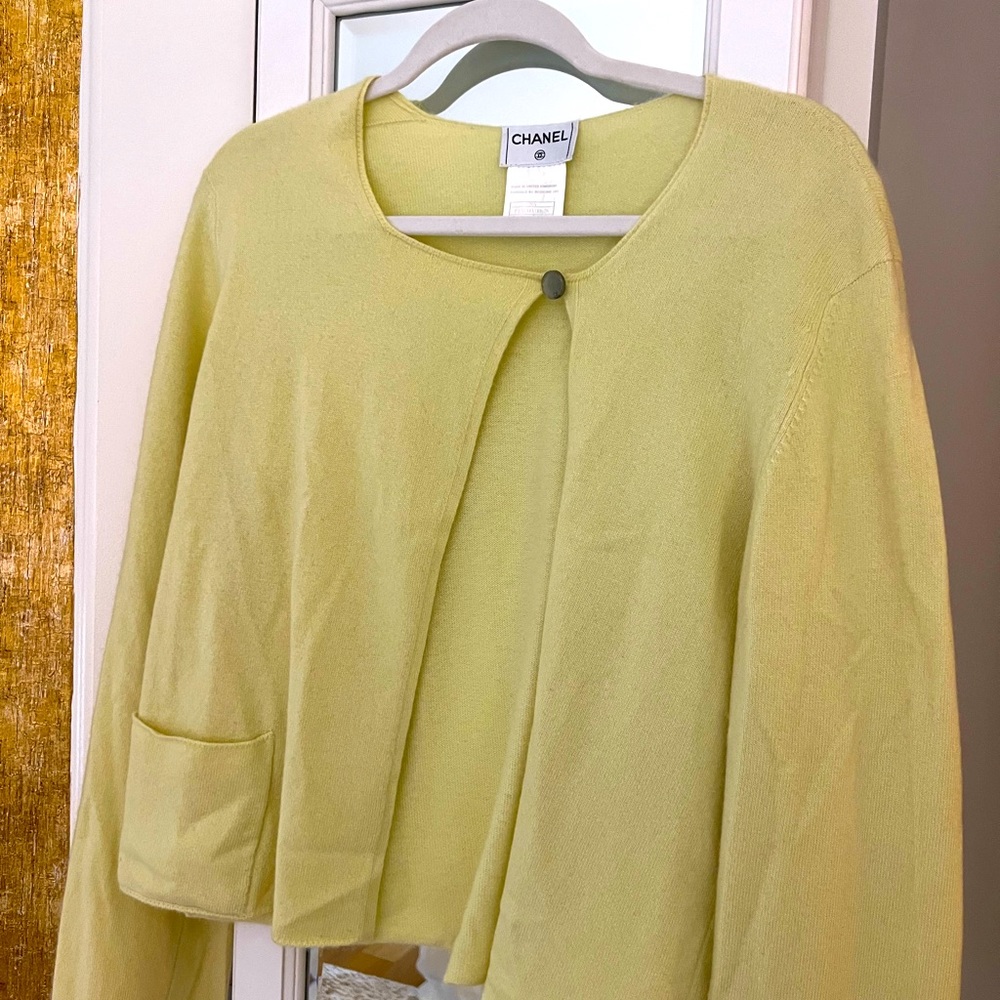 Chanel lime green sweater